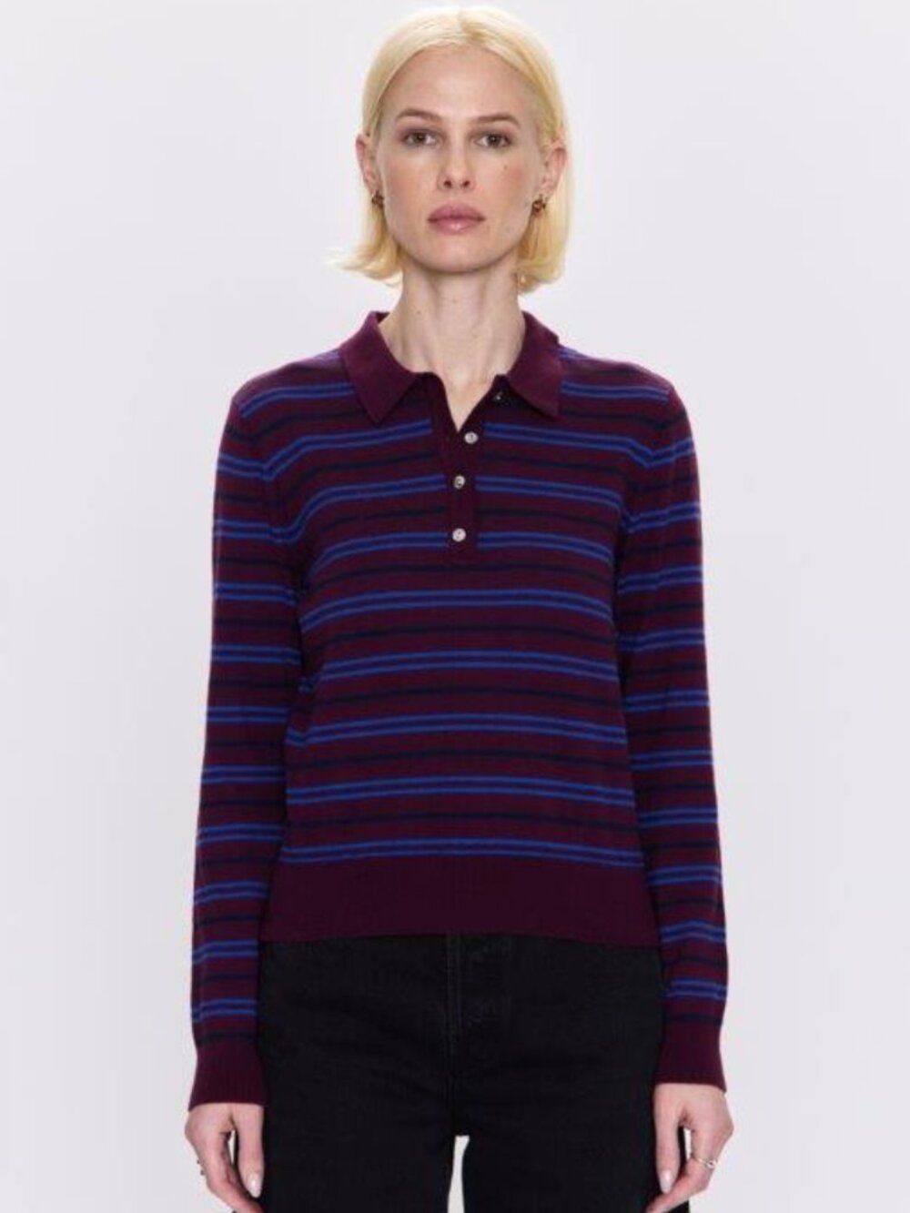 Greta Long Sleeve Polo Sweater by Pistola NWT